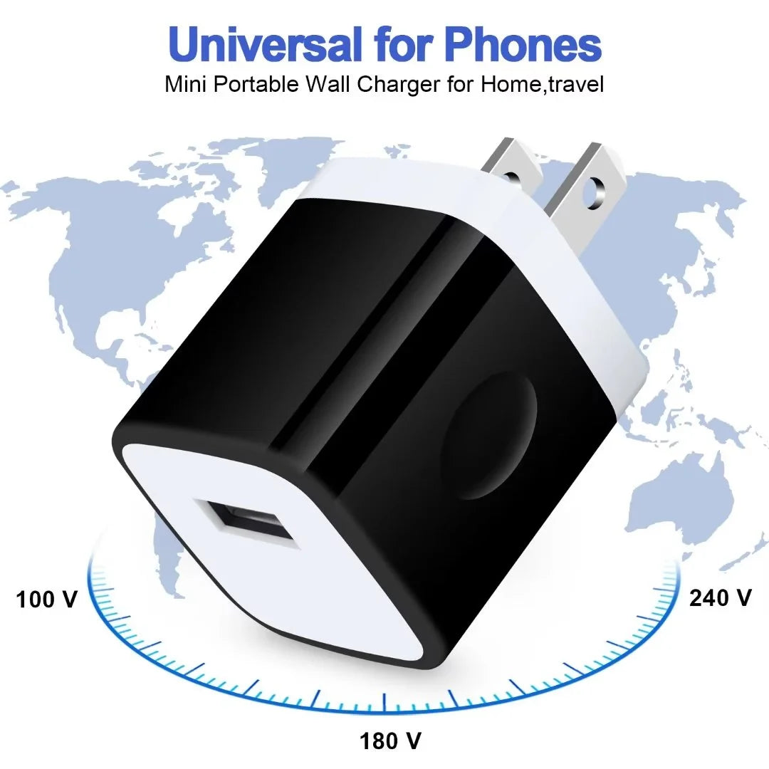 Charger Block,Usb Wall Charger Adapter with Coiled Type C Cable 6Ft, 5V/1A Wall Charger Block Fast Charging Station Power Base Charger Block Plug Brick Usb Wall Charger