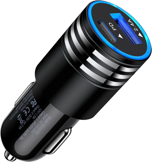 USB C Car Charger Fast Charging for Iphone 17/Air/17 Pro/17 Pro Max/16E/16/16 Pro/16 Pro Max/16 Plus/15 Pro Max, 30W 2-Port Fast Type C Car Charger Adapter for Samsung Galaxy A17 S25 S24 A16 A15 A14